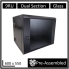 LDR Assembled 9U Hinged Wall Mount Cabinet (600mm x 550mm) Glass Door - Black Metal Construction - Top Fan Vents - Side Access Panels
